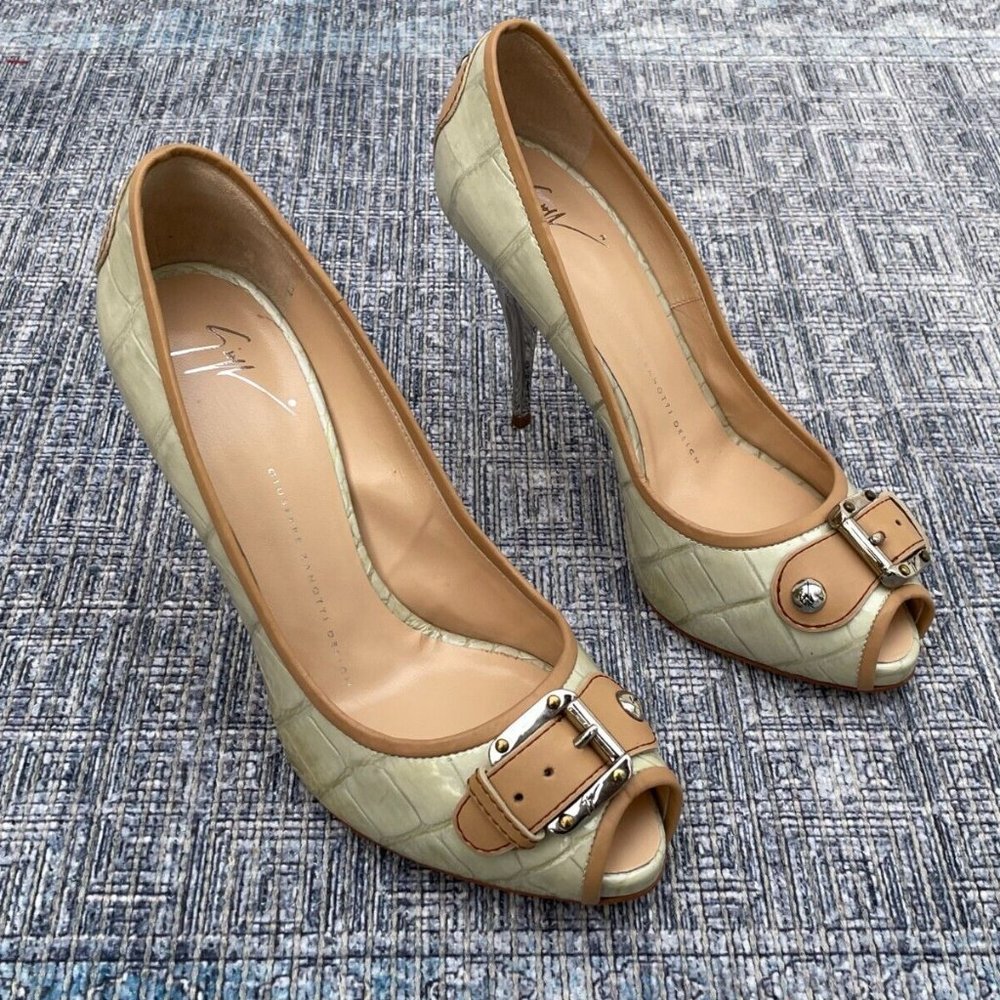 Giuseppe Zanotti Women Heel Pump Sandal Shoes Open Toe Made in Italy Size 38.5 8 - Picture 2 of 12